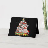 Siberische husky kerstboomverlichting | hond xmas feestdagen kaart (Voorkant)