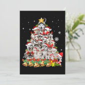 Siberische husky kerstboomverlichting | hond xmas kaart (Staand voorkant)