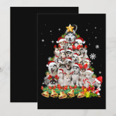 Siberische husky kerstboomverlichting | hond xmas kaart (Voorkant / Achterkant)