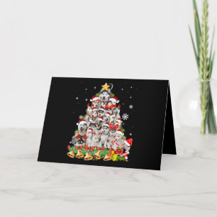 Siberische husky kerstboomverlichting   hond xmas kaart