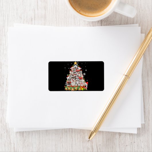 Siberische husky kerstboomverlichting | hondenoorl etiket (Insitu)