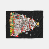Siberische husky kerstboomverlichting | hondenoorl fleece deken (Voorkant (Horizontaal))