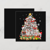 Siberische husky kerstboomverlichting | hondenoorl kaart (Voorkant / Achterkant)