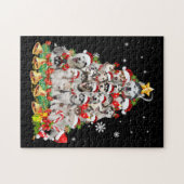 Siberische husky kerstboomverlichting | hondenoorl legpuzzel (Horizontaal)