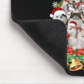 Siberische husky kerstboomverlichting | hondenoorl muismat (Hoek)