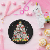 Siberische husky kerstboomverlichting | hondenoorl papieren bordje (Feest)