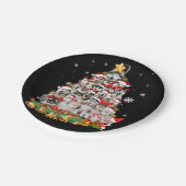 Siberische husky kerstboomverlichting | hondenoorl papieren bordje (Gekanteld)