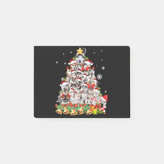 Siberische husky kerstboomverlichting | hondenoorl post-it® notes (Voorkant)