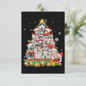 Siberische husky kerstboomverlichting | hondenoorl RSVP kaartje (Staand voorkant)