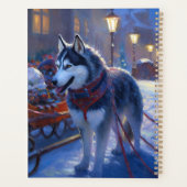 Siberische Husky Kerstfeest Seizoen Planner (Achterkant)