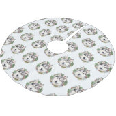 Siberische Husky Kerstkrans Feestelijke Pup Kerstboom Rok (Gekanteld)