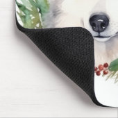 Siberische Husky Kerstkrans Feestelijke Pup Muismat (Hoek)