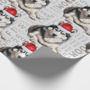 Siberische Husky Kerstman voor Hondenliefhebbers Cadeaupapier