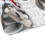 Siberische Husky Kerstman voor Hondenliefhebbers Cadeaupapier (Rol Hoek)