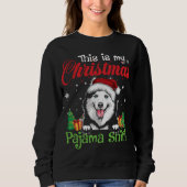 Siberische Husky Kerstmis Pyjama Grappige Hond Lie Trui (Voorkant)