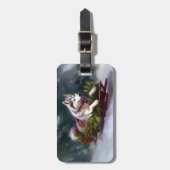 Siberische Husky Kerstsneeuw winter Bagagelabel (Voorkant verticaal)