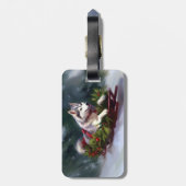 Siberische Husky Kerstsneeuw winter Bagagelabel (Achterkant verticaal)