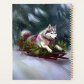 Siberische Husky Kerstsneeuw winter Planner (Achterkant)