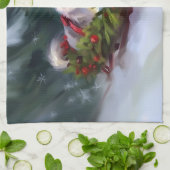 Siberische Husky Kerstsneeuw winter Theedoek (Gevouwen)