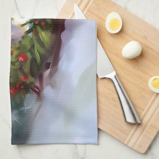 Siberische Husky Kerstsneeuw winter Theedoek (Quarter Fold)