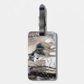 Siberische Husky liet het sneeuwKerstmis Bagagelabel (Achterkant verticaal)