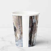 Siberische Husky liet het sneeuwKerstmis Papieren Bekers (Rechts)