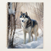 Siberische Husky liet het sneeuwKerstmis Planner (Voorkant)