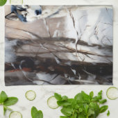 Siberische Husky liet het sneeuwKerstmis Theedoek (Gevouwen)