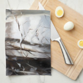 Siberische Husky liet het sneeuwKerstmis Theedoek (Quarter Fold)