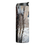 Siberische Husky liet het sneeuwKerstmis Thermosbeker (Gedraaid links)