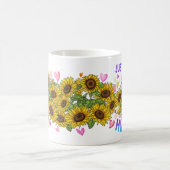 Siberische husky Lover Sunflower Trainer Floral Koffiemok (Center)