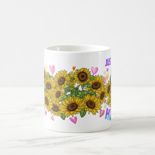 Siberische husky Lover Sunflower Trainer Floral Koffiemok (Center)