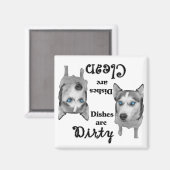 Siberische Husky Lovers Vaatwasser Magneet (Voorkant / Achterkant)