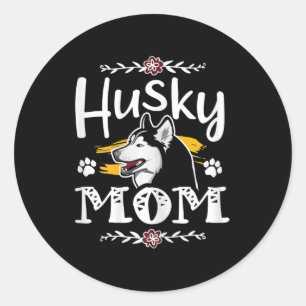 Siberische husky mama cadeau voor husky mamehdog ronde sticker