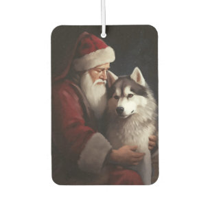 Siberische Husky met Kerstman Festive Kerstmis Luchtverfrisser