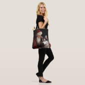 Siberische Husky met Kerstman Festive Kerstmis Tote Bag (Op model)