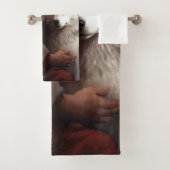 Siberische Husky Met Sinterklaas Feestelijke Kerst Bad Handdoek (Insitu)