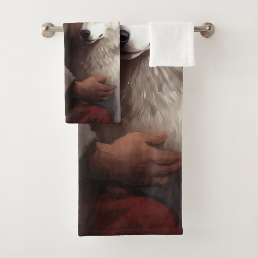 Siberische Husky Met Sinterklaas Feestelijke Kerst Bad Handdoek (Insitu)