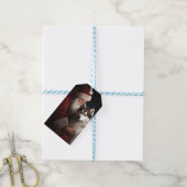 Siberische Husky Met Sinterklaas Feestelijke Kerst Cadeaulabel (Met Touw)