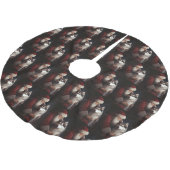 Siberische Husky Met Sinterklaas Feestelijke Kerst Kerstboom Rok (Gekanteld)