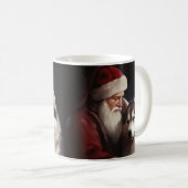 Siberische Husky Met Sinterklaas Feestelijke Kerst Koffiemok (Voorkant rechts)