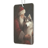 Siberische Husky Met Sinterklaas Feestelijke Kerst Luchtverfrisser (Links)