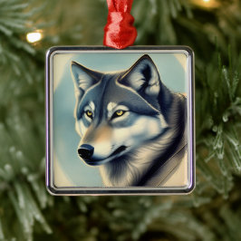 Siberische Husky Metalen Ornament
