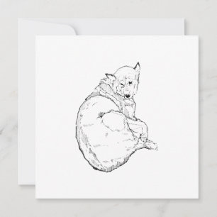 Siberische Husky, Minimalistische Hondenillustrati Bedankkaart