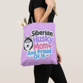 Siberische Husky Moeder en Trots erop Tote Bag (Dichtbij)
