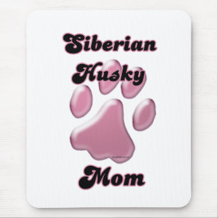 Siberische Husky Moeder Roze Pawprint Muismat