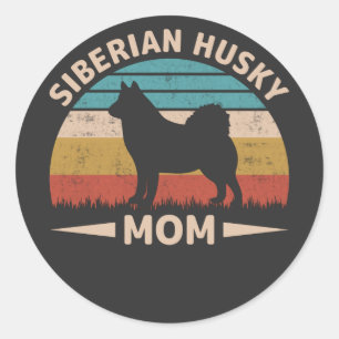 Siberische Husky Moeder Speciale Bond Husky Mama Ronde Sticker