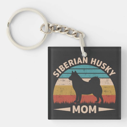 Siberische Husky Moeder Speciale Bond Husky Mama Sleutelhanger (voorkant)