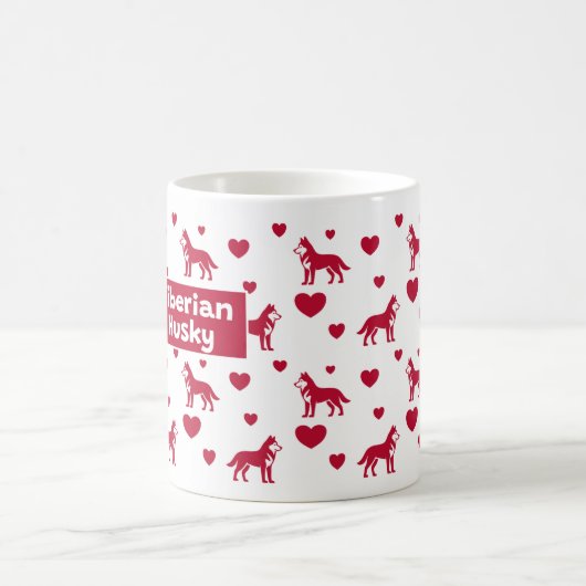 Siberische Husky Mok met rode harten (Center)
