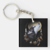 Siberische Husky Mystical Dreamcatcher Sleutelhanger (Voorkant)